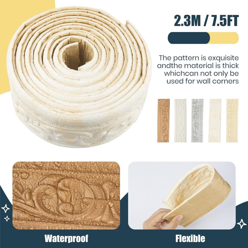 Glavatrix Flexible Foam Molding Trim, 181" x 3.1" Peel and Stick Crown Molding Wallpaper Border Self Adhesive 3D Wall Edging Lines Trim for Wall Edge, Ceilings, Countertops Home Decor (Copper) - Image 3